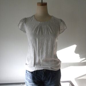 Boden Light Gray Blouse with Textured Design